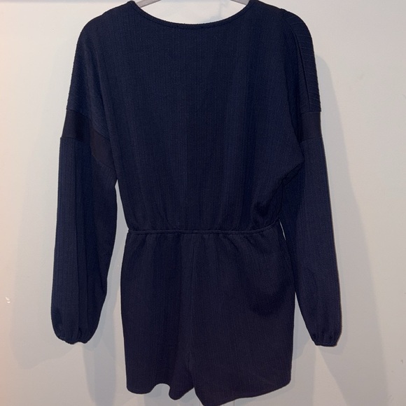 Lulus One Last Chance Navy Blue Jacquard Knit Long Sleeve Romper Size Small - Picture 12 of 16